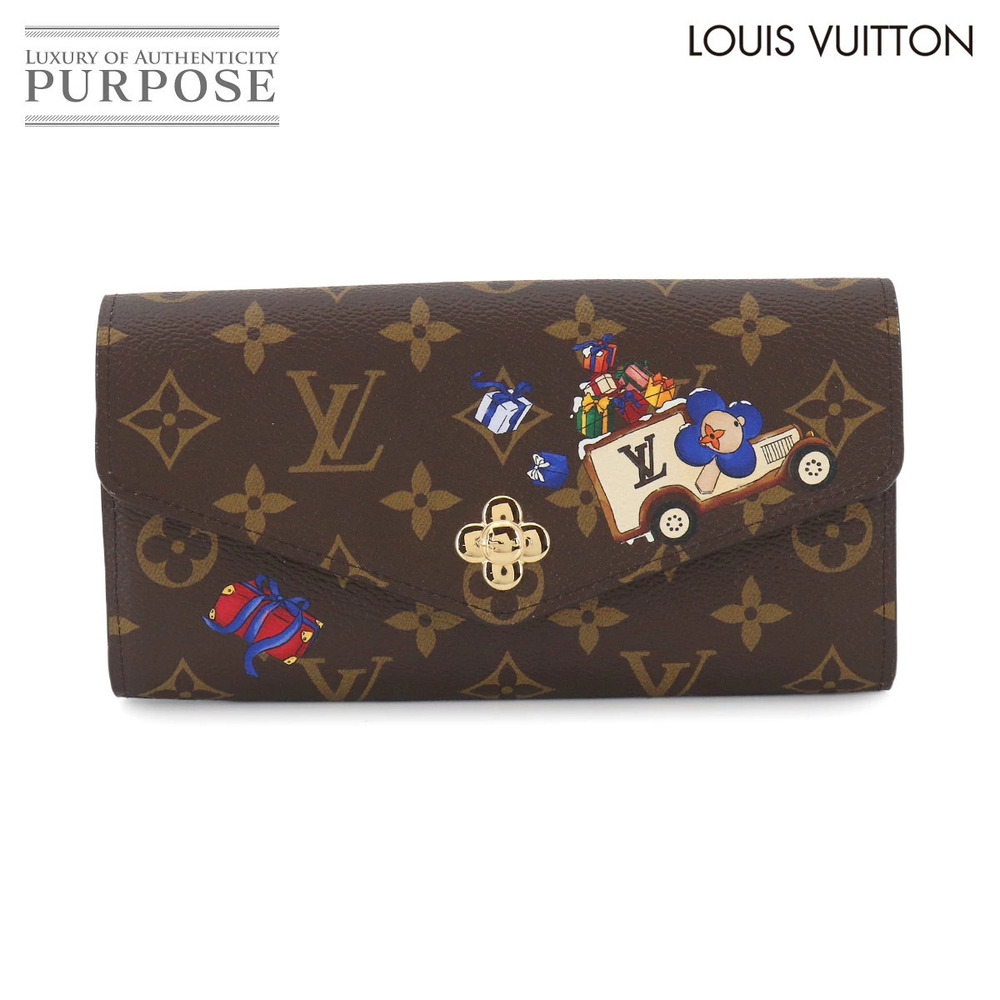 Louis Vuitton Vivienne Monogram Portefeuille Sarah Wallet Canvas Leather Gold